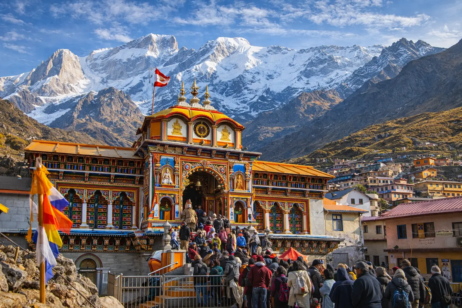 Badrinath Temple during Char Dham Yatra in Uttarakhand