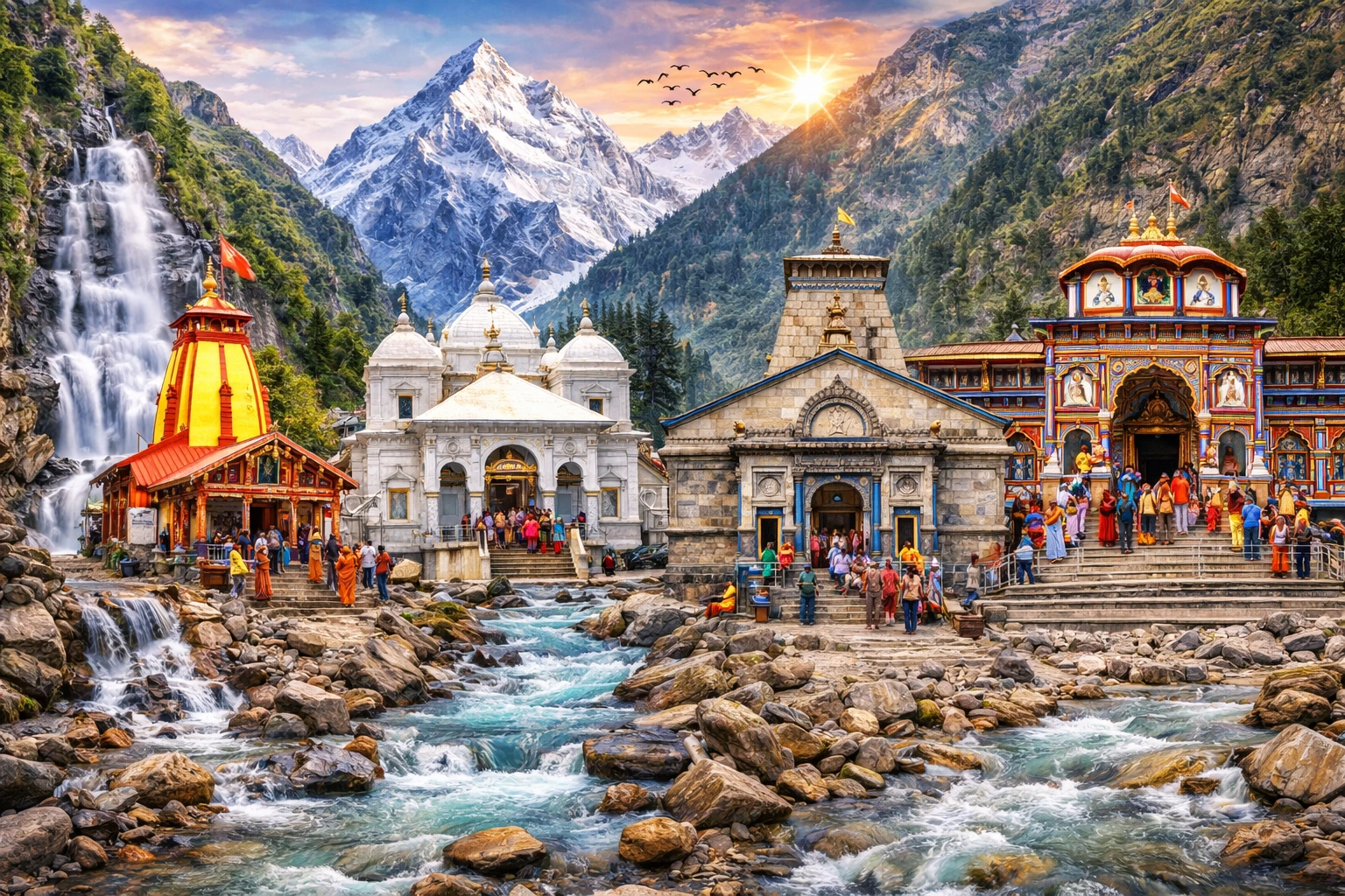 Char Dham temples Kedarnath Badrinath Gangotri Yamunotri in Uttarakhand