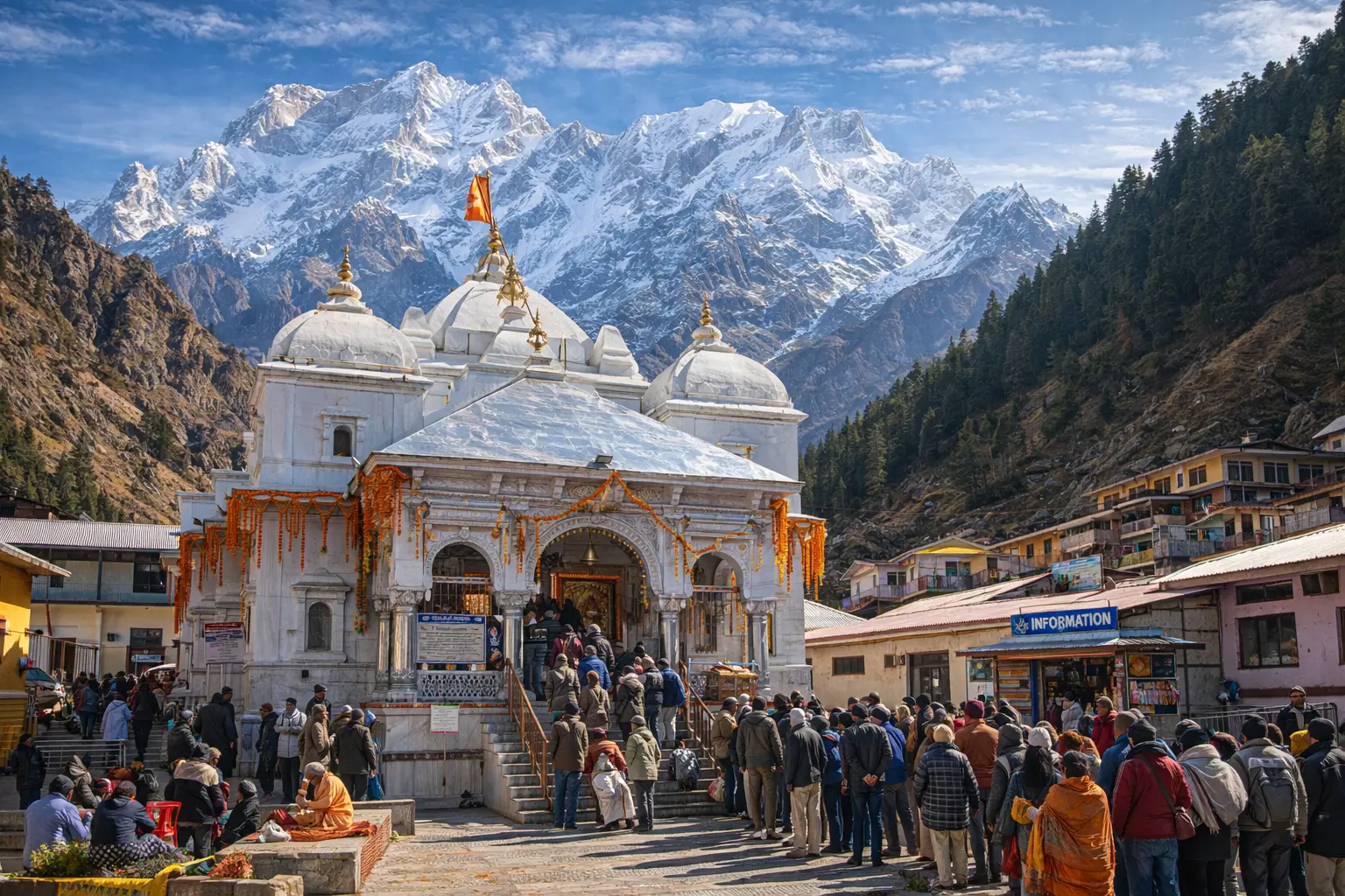 Gangotri Temple during Char Dham Yatra in Uttarakhand