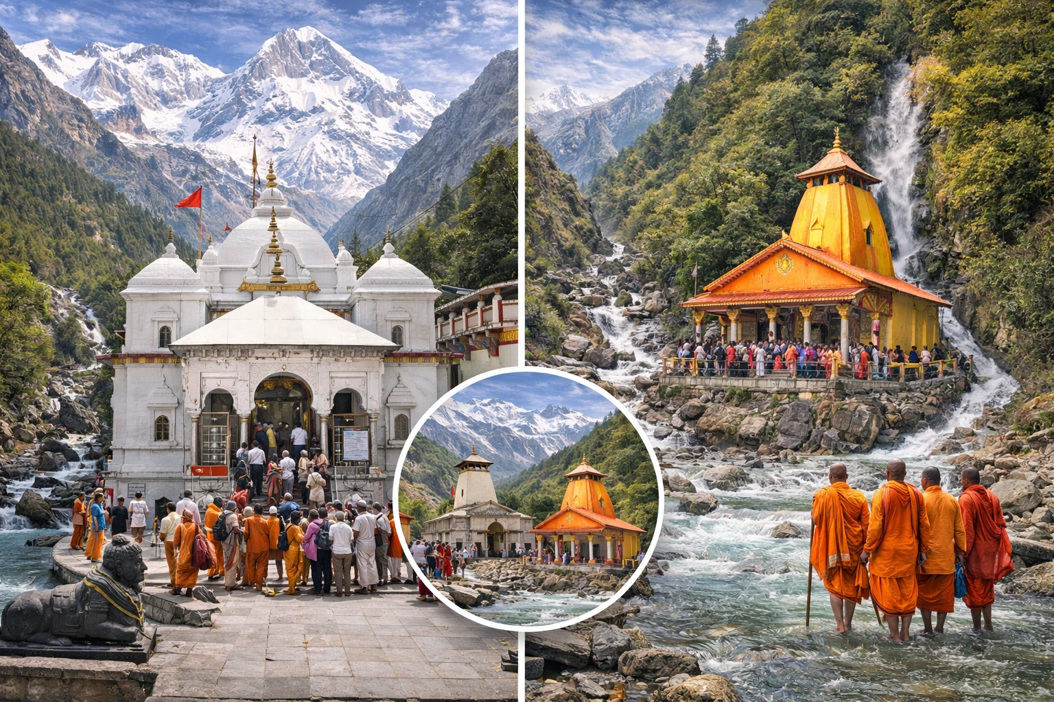 Gangotri and Yamunotri temples during Char Dham Yatra in Uttarakhand